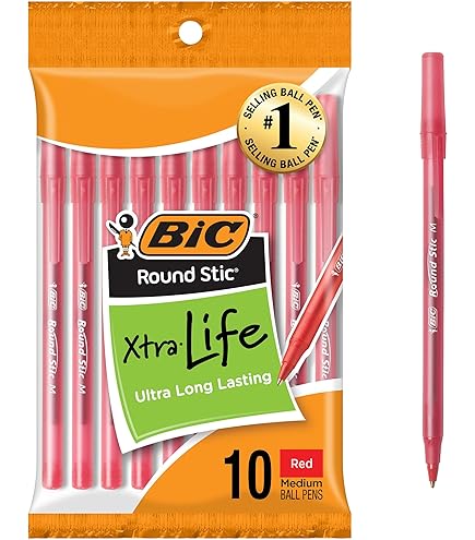 BIC Round Stic Xtra Life - Bolígrafo de punta media (0.039 pulgadas BIC Round Stic Xtra Life - Bolígrafo de punta media (0.039 pulgadas