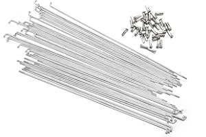 LUXU 14G - Raggi in acciaio curvo, diametro 2 mm, 36 raggi per bicicletta e 36 capezzoli, per mountain bike, downhill, trekking, city bike (190 mm - 229 mm)