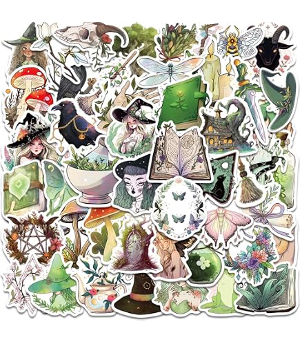 50 Adesivi Fantasy Strega In PET Trasparente – Stile Anime, Impermeabili, 3.5-6 Cm, Per Laptop, Valigia, Cellulare E Scrapbook