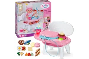 BABY born Feeding Table with Lights and Sounds - Over 10 Different Dishes and Drinks - For dolls up to 43cm - Suitable for Children Aged 3+