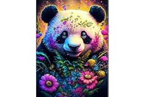 TOSTOG Diamond Painting Kit Panda Adulte,5D DIY Diamant Painting Images Ronde Diamond Peinture Diamant Adulte,Cristal Débutant Art Set pour Décoration Murale Maison 30x40cm