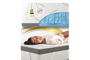 ‎NØVERA nøvera Deluxe Gel Topper 180x200cm | Hohes RG 50 | wolkenweicher 7-Zonen Matratzentopper 180x200cm | Oberstoff aus 100% Bio-Baumwolle | 8cm Matratzen Topper 180x200 | Luxus Matratzenauflage Geltopper
