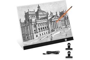 Lanvixo Leuchttisch A3 LED Lightbox, Leuchtplatte Ultra-dünne Light Box mit 3 Helligkeit Einstellbar, Lichtbox Light Pad für Diamant Painting Zeichnen Skizzieren Animation Röntgenbetrachtung