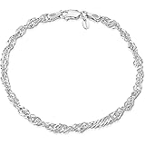Amberta 925 sterlingsilver 3,6 mm Prince of Wales – Singapore kedja armband storlek 18 cm 19 cm 20 cm