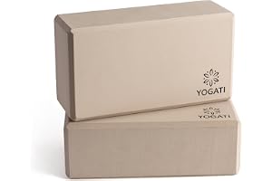 YOGATI® Yogablock set med 2 i EVA-skum | Halkfria yogablock med hög densitet för nybörjare | Stöd vid stretching
