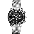 Emporio Armani Men's Black Dial Stainless Steel Analog Watch - AR11104