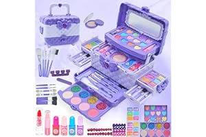 MRABBITOO Set di Trucchi per Bambine - 57 Pezzi Trucco per Bambina Anallergici Valigetta Trucchi Ragazze,Giocattoli Giochi Trousse Trucchi Bambina,Natale,Regalo di Compleanno per Ragazze 4 5 6 7 8 9 10 Anni
