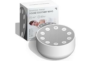 Sharper Image Sleep Therapy Portable White Noise Machine - Relaxing Sound Therapy for Baby, Kids & Adults, Calming Relaxation & Wellness Device, Peaceful Rest Sleeping Aid for Home & Travel, Grey
