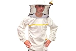 BEEART Abbigliamento apicoltura di qualità Bee Art. Costume da apicoltore con polsino elastico e cappello tondo. Giacca per apicoltore. Tuta da apicoltore professionale che respinge le api e gli insetti XL