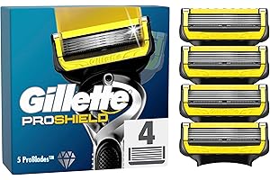 Gillette ProShield Cuchillas de Afeitar Hombre, Paquete de 4 Cuchillas de Recambio (el embalaje puede variar)