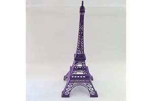 VIANAYA Parigi Torre Eiffel decorativa in metallo e vari colori - Dimensione media 30 cm (viola)