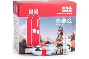 KONG MING CAR CO2 Cartridges with Thread, 16g/25g CO2 Cartridges with Thread Connection for All CO2 Bicycle Tyre Fillers, CO2 Pump for Road Bikes and Mountain Bikes