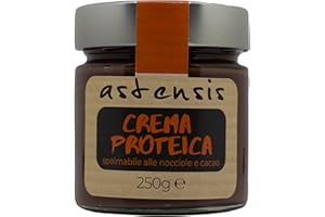 ASTENSIS Crema Proteica Nocciola e Cioccolato, Spalmabile Artigianale 250 Gr. 33,4% di Proteine - Senza Zucchero, Senza Glutine e Senza Olio di Palma, Per Dolci Proteici (Nocciola e Cioccolato)