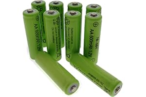 Trango 10x Batterie NI-MH AA 600 mAh 1,2 V pour Lampes solaires - luminaires - Rechargeable 1000-AA