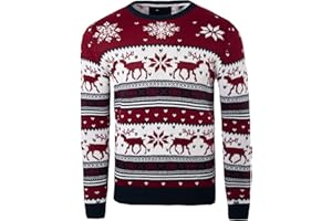 SOULSTAR Mens Christmas Jumper Xmas/Reindeer Stag Nordic Stag Festive Christmas Jumper/Cardigans/Roll Neck S - 3XL