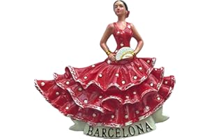 WEDARE MAGNET SOUVENIR Aimant de réfrigérateur 3D en résine avec danseuse de flamenco Barcelone Espagne