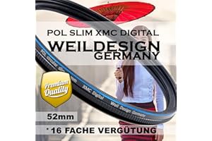 Polfilter POL 52mm Circular Slim XMC Digital weildesign Germany * Kräftigere Farben * Frontgewinde, 16 Fach XMC vergütet * inkl. Filterbox (POL Filter 52 mm)