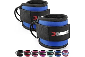 DMOOSE FITNESS DMoose Ankle Straps for Cable Machine Attachments - Gym Ankle Cuff for Kickbacks, Glute Workouts, Leg Extensions, Curls, Booty Hip Abductors Exercise for Men and Women, Adjustable Neoprene Support