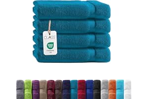 ‎CLASS HOME COLLECTION Class Home Collection Frottee Gästetücher 30x50 cm – 4er Set Gästetuch – Besonders weiche & saugfähige Gästetücher aus 100% Baumwolle mit Aufhänger – Petrol