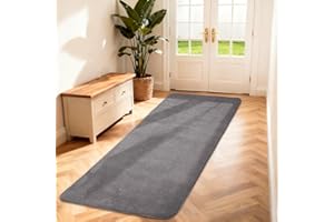 Puremy Teppich Läufer Flauschiger Kurzflor, Wohnzimmerteppich, 60X150, Dunkelgrau