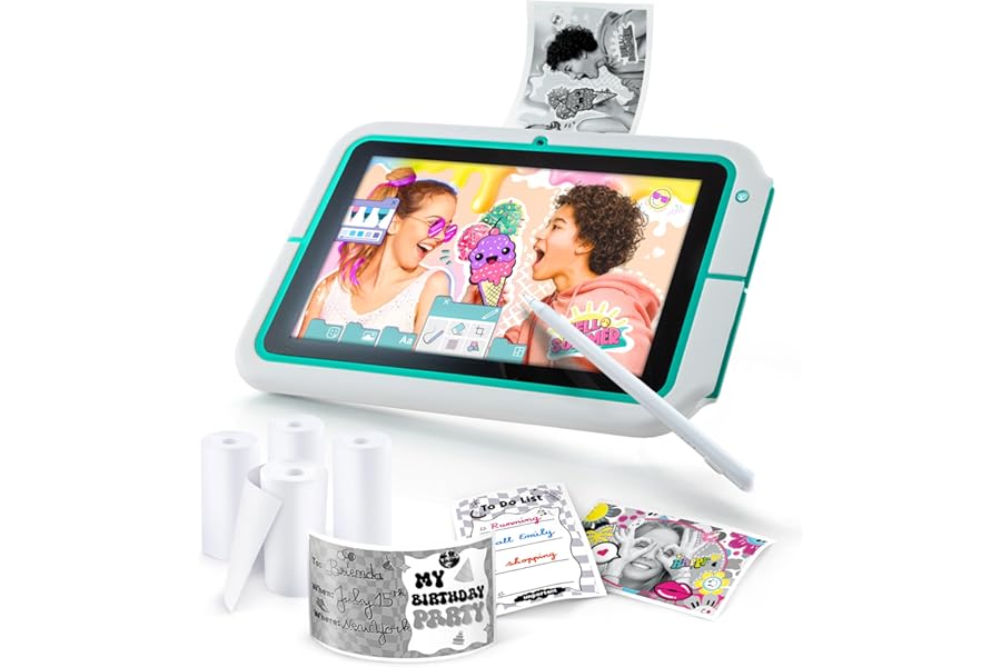 Pad Creator Instant Print Tablet | 8″ Kids Touchscreen with Stylus, Camera & Built-In Printer | Includes Paper Rolls & Stickers | Kid-Safe, Creative Tech Gift for Boys & Girls Aged 6+