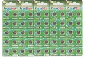 PALLIPARTNERS 50 x AG13 LR44 1.5 V PoundMax Alkaline Button Cell Battery