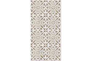 Panorama Tappeto Vinile - Modello Idraulico Geometrico Marrone 60x200 cm - Varie Dimensioni - Tappetino Lavabile per la Cucina - Passatoia PVC Antiscivolo