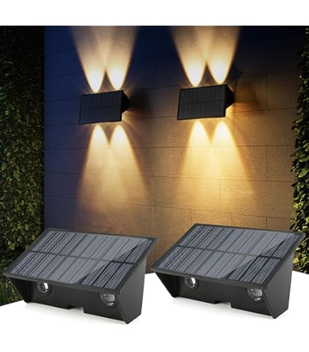 2 pezzi luci per recinzione solare, LED impermeabile 2 modalità bianco caldo/colore, luci da esterno giardino, luci scale, luci di coperta