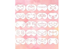 T TAKONE TAKONE Schablonen Kinderschminken – 20-teiliges Set Wiederverwendbarer Gesichtsschablonen (20×12 cm) – Für Kinder, Fasching, Party & Halloween