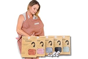 Bisoo Cape d' Allaitement Réglable en Mousseline 100% Coton - Couverture avec Sac Inclus - Confort, Respirante, Doux et Polyvalente - Moka