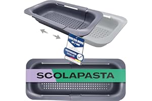 NETROX Scolapasta Estensibile per Lavandino - Colino per pasta da appendere a pentola, padelle e ciotole - lavabile in lavastoviglie e adatto agli alimenti - Colapasta, Cucina, Scola Pentola