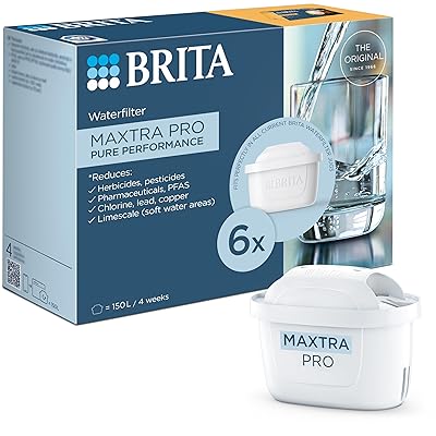 BRITA MAXTRA PRO Pure Performance Water Filter Cartridge - 6 Pack - Original BRITA Refill reducing...