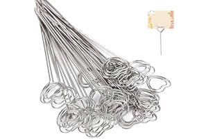 COMIOKE Fotohalter Aus Metall, Kartenhalter in Herzform, 30 PCS Metall Fotohalter, Metalldrähte Memo Clip, Tischnummer Clip, Memohalter Klammer, Memohalter Herz