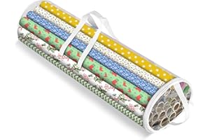 volila Sac de Rangement pour Papier Kraft 80 x 22 cm - Rangement Papier Cadeau en Plastique Transparent pour Noël ou Anniversaires - Peut Contenir 20 Rouleaux Papier Cadeaux