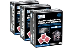 Pest Expert Formula B+ Advanced Rat & Mouse Poison Pasta Bait Sachets 450g (3 x 150g) Maximum Super Strength - Single Feed Brodifacoum