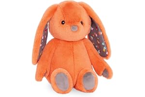 B. toys – 12-Inch Plush Bunny – Super Soft Stuffed Animal – Washable Rabbit Toy – for Babies, Toddlers, Kids – Happy Hues – Coral Cutie Orange Bunny – 0+ Months