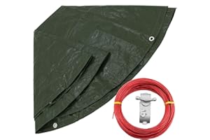 ECI Abdeckplane rund Ø 4 m 210 g/m² grün mit Spannseil 21 Meter Wasserdichte Gewebe-Plane Abdeckung Regenschutz Pool-Plane