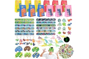 Moltby 126 Pezzi Dinosauri Gadget Compleanno Bambini Regalini Fine Festa Compleanno Pignatta Maschera Dinosauro Portachiavi Braccialetti Slap Sacchettini Compleanno Bambini Invitati