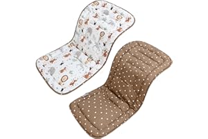 LAT LEE AND TOWN LAT Materassino Passeggino Universale, Copriseduta Passeggino Cotone, Copri Passeggino Universale a Doppia Facciata, Copriseduta Passeggino Universale 78x34cm (Animali)