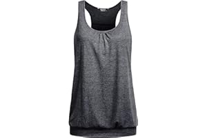 UNibelle Tank Top Women's Yoga Shirt Top Sports Tank Top Sleeveless Racerback Fitness Top, S-XXXL