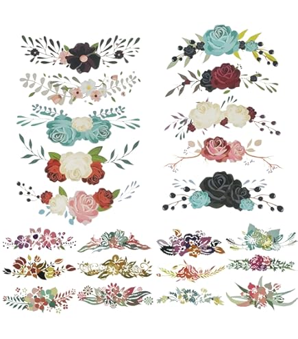 EMDOMO Lotus Stickerei Applikation - 35x30 Cm Patches Für Näharbeiten