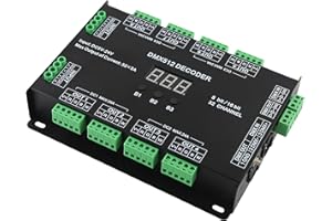 COLORFUL-UK 32 Channel 96A RGBW DMX 512 LED Decoder Controller DMX Dimmer DC5-24V RGBW RGB LED Light 8 Bit/16 Bit