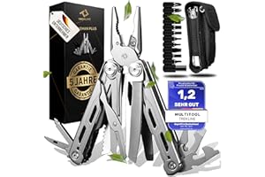 TREKLINE Premium Multitool Werkzeug [rostfreier Edelstahl] Survival Multifunktionsmesser perfektes Camping Zubehör, Multifunk