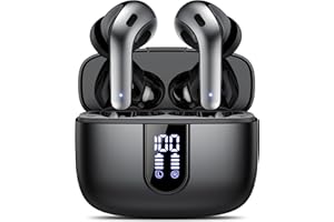 TAOPOD Auriculares inalámbricos, Auriculares inalámbricos Bluetooth con micrófono de Entrenamiento, Graves Profundos CVC cancelación de Ruido Auriculares 40h Tiempo de reproducción IPX7 Impermeable