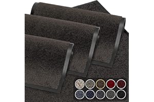 GadHome Tapis de Porte, Marron 90x150 cm|Tapis de Porte extérieur, imperméable, Lavable, Tapis Robuste antidérapant, retient la poussière, paillasson, Couloir, entrée, Cuisine, Chambre