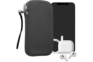 kwmobile Handytasche für Smartphones L - 6,5" - Neopren Handy Hülle Grau - Handy Tasche 16,5 x 8,9 cm Innenmaße