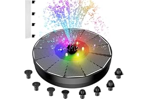 iLogic Fuente solar LED con bomba de estanque colorida, bomba de agua, fuente solar, fuente de jardín, bomba de agua flotante para un estanque de jardín