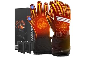 LOTTBUTY Beheizbare Handschuhe 2025 Upgrade,Beheizte Handschuhe Herren Damen mit 7.4V/2×5000mAh Wiederaufladbare Akkus,wasserdichte Beheizbare Motorradhandschuhe Winter für Kifahren,Radfahren,Wandern