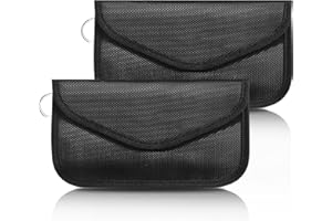 Wonwood_direct Funda Faraday Móvil para Teléfono y Llave Coche 2 Piezas Bolsa Faraday Movil Jaula Faraday Portatil Bloqueador Senal RFID/NFC Blindaje Anti-Seguimiento (Negro)