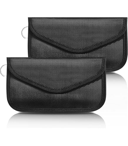 Handy Lanyard Pads Armors Faraday-Tasche – Signalblocker Für Handys & Autoschlüssel, Schwarz, Groß | RFID-Schutz Signalblocker Handytasche Groß